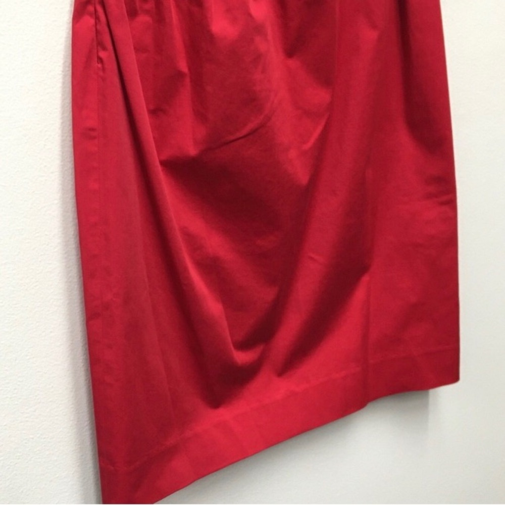 Moschino Side Bow Square Neck Dress 8 Red Italian Designer Chic Retro Classic - Picture 9 of 13